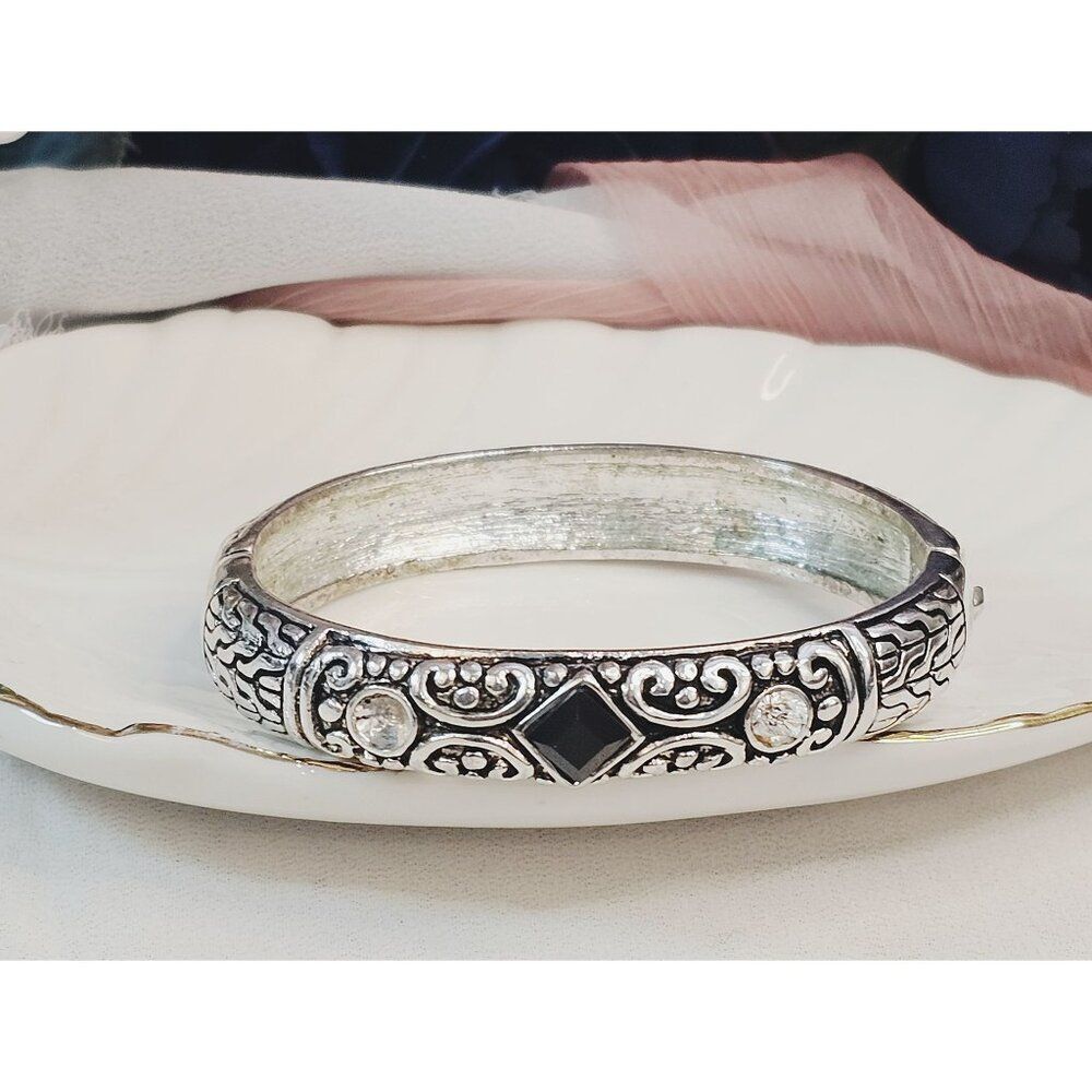 🔥$5/$25 Hinged Bangle Bracelet with 3 Crystals